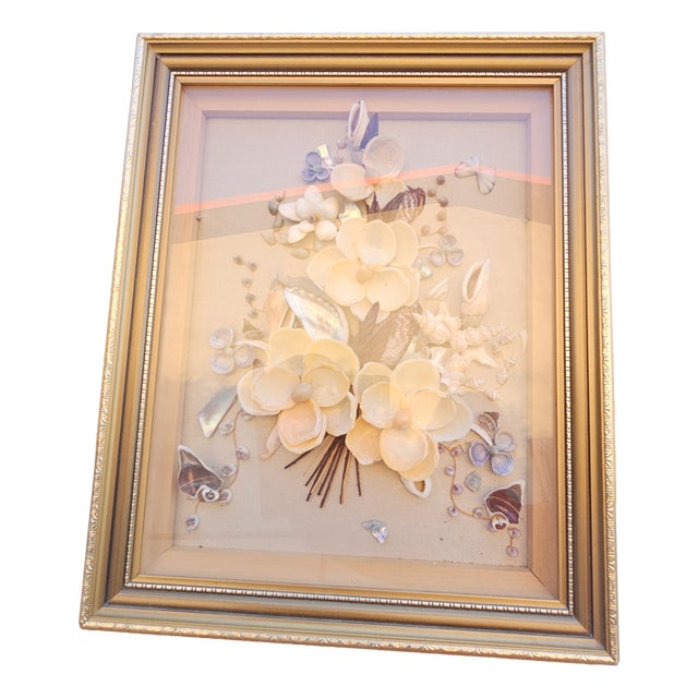 Diorama Framed Flowers Picture from D. Jones, 1970s For Sale