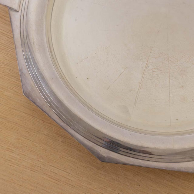 1960s French Art Deco Silver Tray For Sale - Image 9 of 9