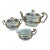 1900 Gold & Floral Cauldon for Tiffany Tea Set - Set of 3 For Sale