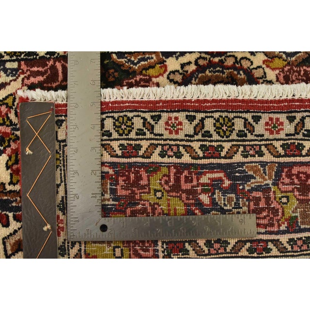 Fine Bidjar Rug 3’11” X 4’7” Ivory Wool Vintage Hand-Knotted Oriental Carpet For Sale - Image 12 of 12