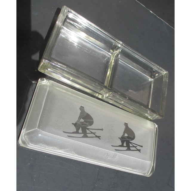 Mid 20th Century MCM Vintage Desk Box With Cross Country Skiers For Sale - Image 5 of 5
