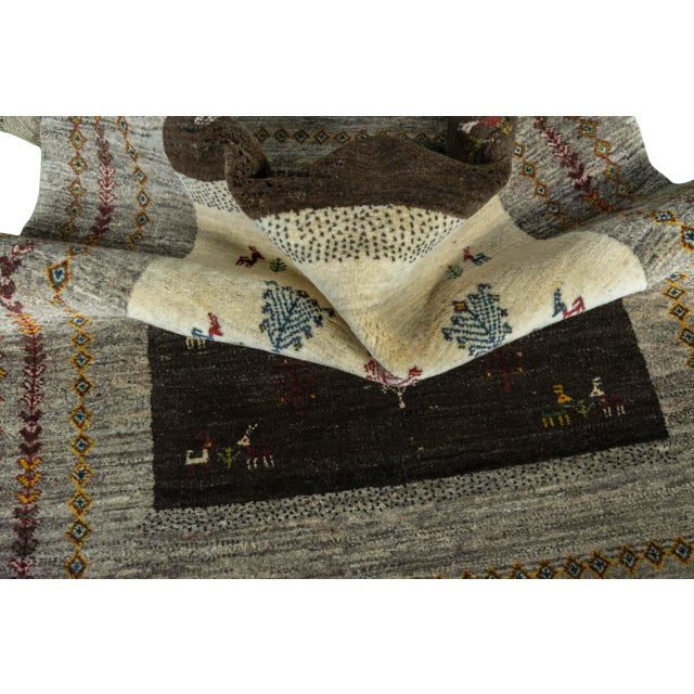 Gabbeh Nomad Rug with Natural Motifs For Sale - Image 9 of 11