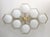 Fabio Ltd 21st Century Hive Satin Brass Matte White Murano Flush Mount by Fabio LTD For Sale - Image 4 of 9