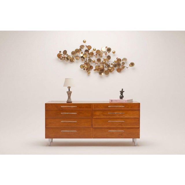 Edward Wormley for Dunbar Rare Dresser, Model 5530, 1955 Flush-paneled bleached cherry case over solid mahogany, set on...