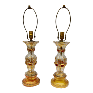 Bohemian Glass Lamps Circa 1900- A Pair of 2