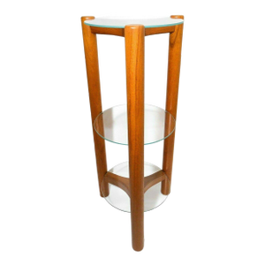 1970s Danish Modern Mobler Three-Tier Teak and Glass Shelf/Plant Stand