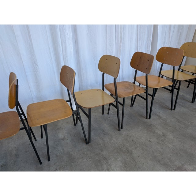 Vintage Industrial School Chairs from Stol Kamnik, Former Yugoslavia, 1970s, Set of 7 For Sale - Image 11 of 18