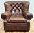 Mid 20th Century Vintage Restoration Hardware Leather Churchill Cigar Chair and Ottoman With Nailheads For Sale - Image 5 of 18