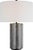 Modern Kelly Wearstler by Visual Comfort Signature Vellig Medium Table Lamp in Oyster Stained Concrete with Linen Shade For Sale - Image 3 of 3