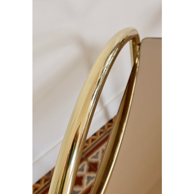 1970s Vintage Gold-Tone Metal and Smoked Mirrored Glass Bedside Tables, 1970s, Set of 2 For Sale - Image 5 of 10