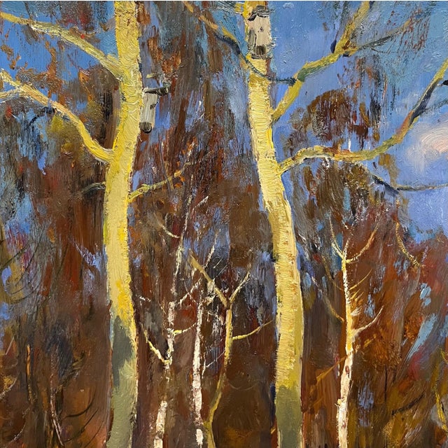 Leonid Vaichilia, Spring Sunshine in the Woods, Oil Painting, 1967 For Sale - Image 3 of 4