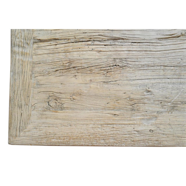 Wood Vintage White Square Ming Farmhouse Coffee Table For Sale - Image 7 of 8
