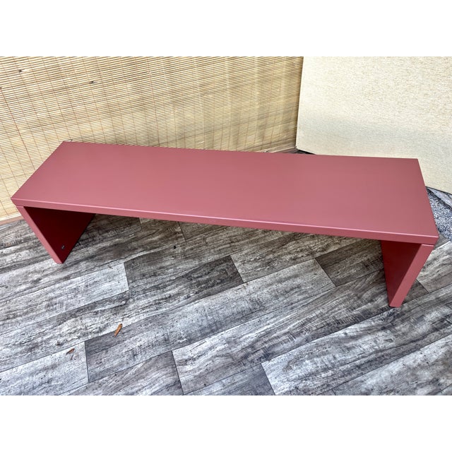 Post Modern Lacquered Raspberry Accent Bench by B&b Italia. Circa 1990s For Sale - Image 17 of 18