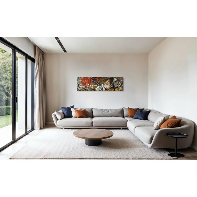 2000 - 2009 "Love Money", 1998. Mixed Media, Landscape on Wood Panel by Joe Ginsberg. Oil, Charcoal, Acrylic and Collage. Warm Fall Colors and Vibrant Tones. For Sale - Image 5 of 6