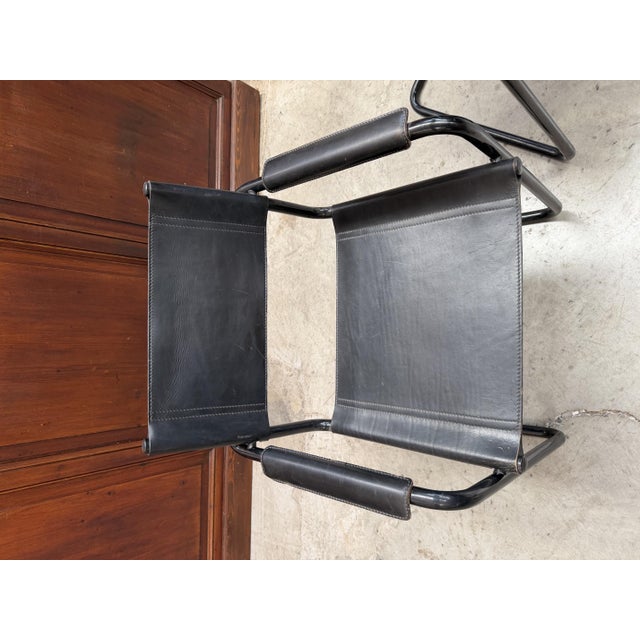 Armchairs in Leather and Metal from Matteo Grassi, Set of 2 For Sale - Image 3 of 10