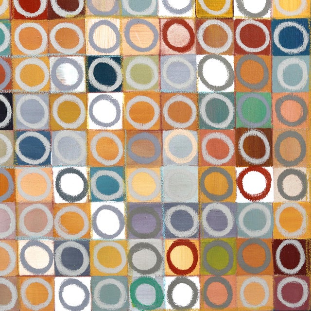 800 Circles - Original Large Colorful Geometric Abstract Acrylic and Oil Pastel Painting by Brandon Neher For Sale In Los Angeles - Image 6 of 9