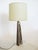 Wonderful table lamp by noted artist and ceramicist Rita Sargen-Simon. The elegant form features an abstract design in low...