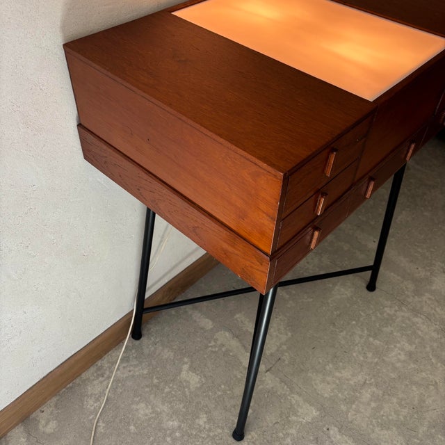 Vintage Teak Cabinet with Slide Reader For Sale - Image 3 of 7