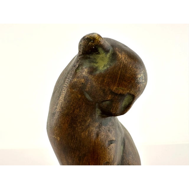 Metal Vintage 1960's Mid Century Bronze Color Cat For Sale - Image 7 of 8