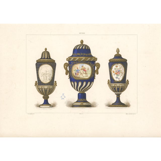 Antique French Sèvres Porcelain Chromolithograph –1880's For Sale