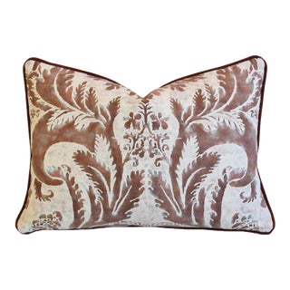 Italian Designer Mariano Fortuny Glicine Botanical Feather/Down Pillow 24" X 17" For Sale