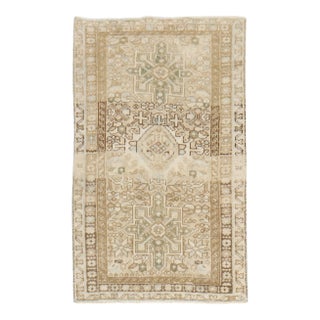 Antique Zabihi Collection Neutral Color Heriz Rug - 2'6" x 4' For Sale