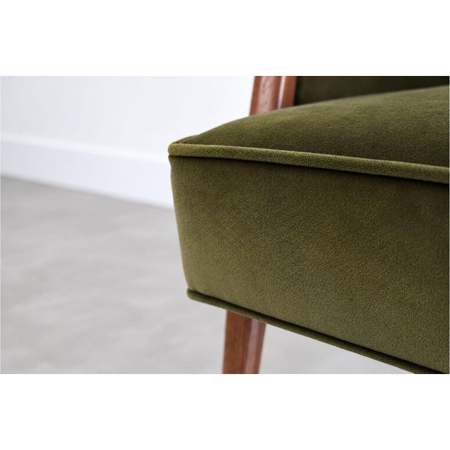 Harold Schwartz Lounge Chairs in Olive Velvet, C. 1950s For Sale In New York - Image 6 of 7