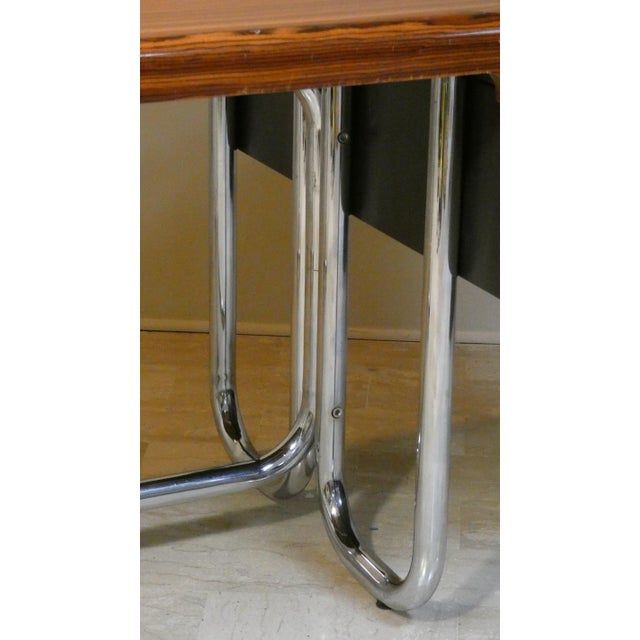 Modernist Bauhaus Desk in Wood and Chromed Steel, France, 1950s For Sale - Image 16 of 18