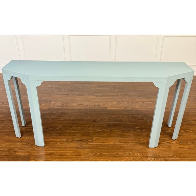 Contemporary Contemporary Light Blue Console Table by Highland House For Sale - Image 3 of 13