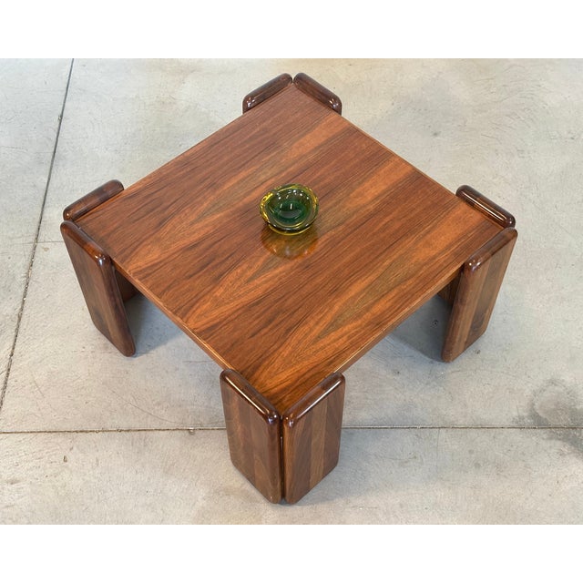 Coffee table designed by Mario Marenco for Mobil Girgi in the 70s, walnut wood, height at the top 41 cm. I have official...