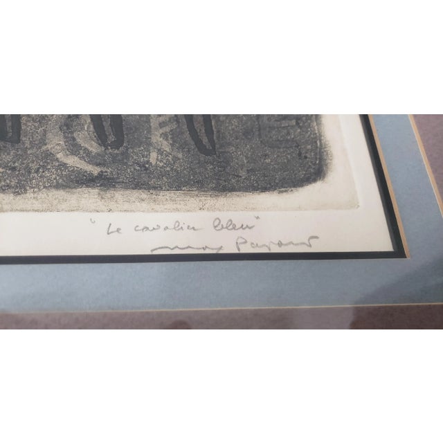1970s Max Papart (1911 - 1994) "The Blue Rider" Original Etching W/ Aquatint C.1973 For Sale - Image 5 of 10