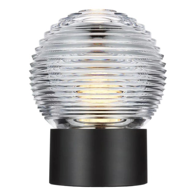 Waterford by Visual Comfort Signature Circon 7" Rechargeable Accent Lamp in Bronze with Clear Crystal For Sale