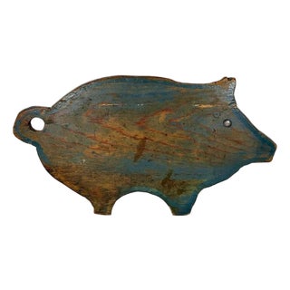 American Folk Art Primitive Pig Cutting Board For Sale