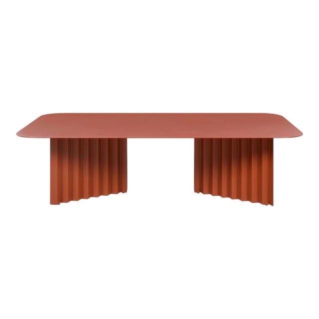 RS Barcelona Plec Large Steel Table, Terracotta For Sale