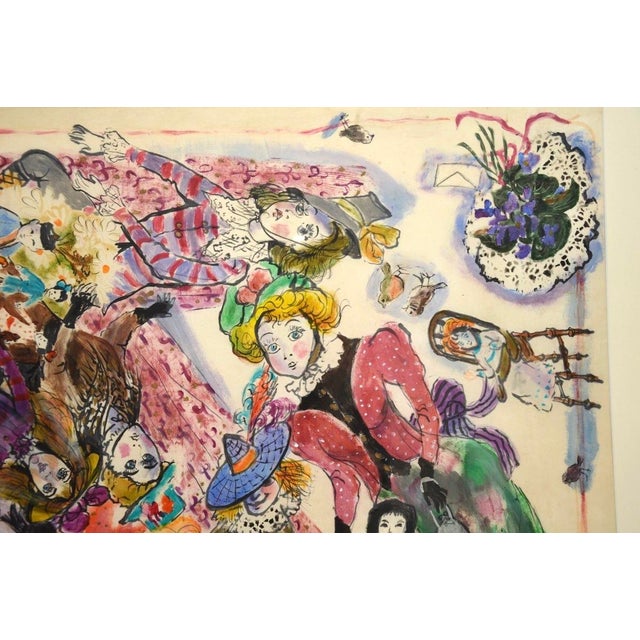 1970s Bettina, Dolls and Toys, 1973, Watercolor, Framed For Sale - Image 5 of 12
