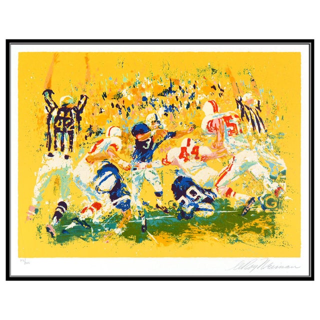 The artwork here, "Touchdown", is a wonderful depiction of Alan Ameche, the Baltimore Colts fullback scoring the touchdown...