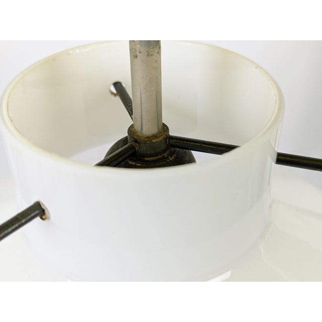 Black Mid-Century Modern Italian Yellow & White Pendant Lamp, 1960s For Sale - Image 8 of 15