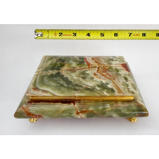 AERIN Large Box for Jewlery Emerald Green Onyx Marble For Sale - Image 4 of 9