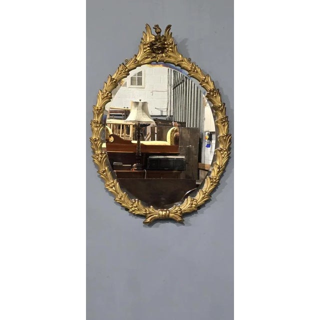Gold Victorian Gilt Oval Mirror, 1880 For Sale - Image 8 of 8