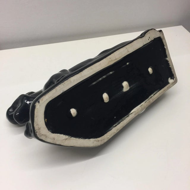 Art Deco Italian Ceramic Black Panther Table Lamp, 1920s For Sale - Image 4 of 7