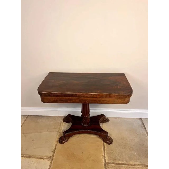 Antique Regency Rosewood Card Table, 1830 For Sale - Image 9 of 9
