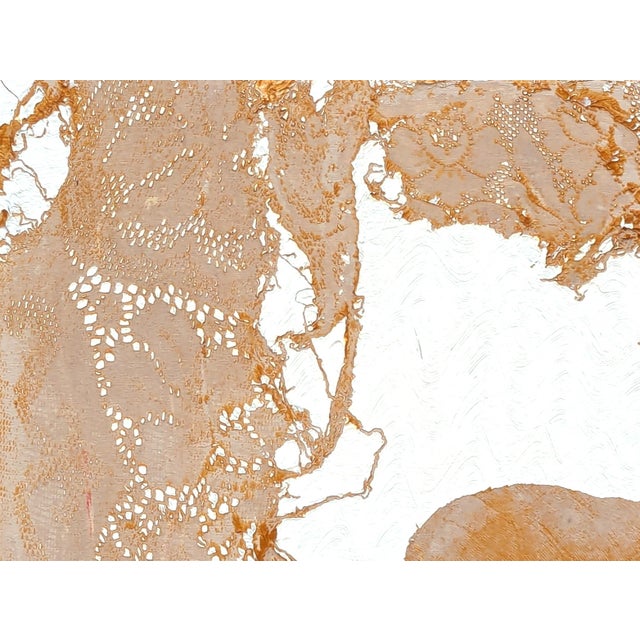 Mike Hoggg "Jungle Beast" Contemporary Neutral Toned Abstract Big Cat Animal Lace Painting, 2024 For Sale - Image 4 of 10