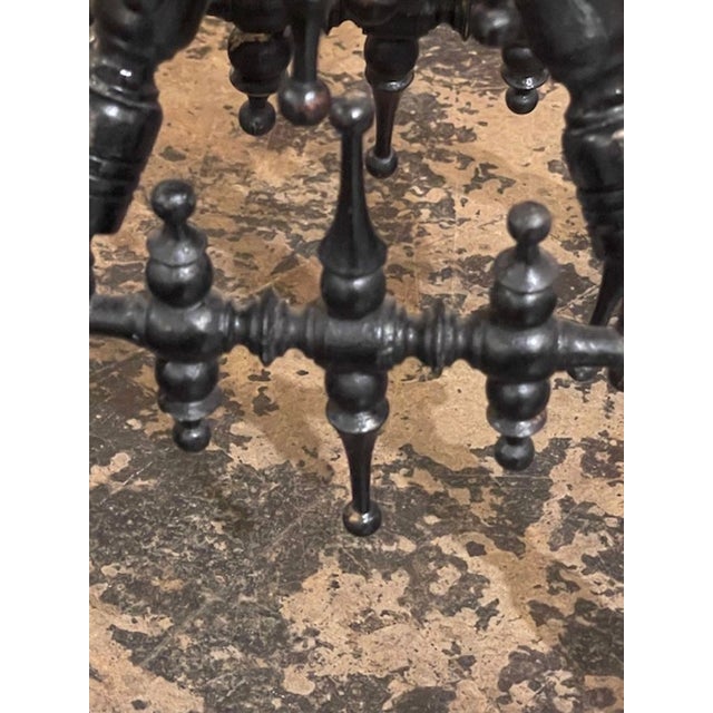 English Regency Ebonized Stool With Scalamandre Tiger Velvet For Sale In Dallas - Image 6 of 6