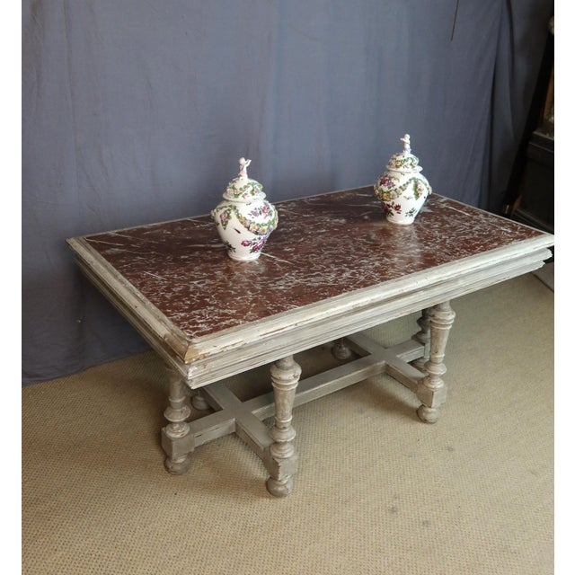 19th Century Console Table with Marble TOp, 1890s For Sale - Image 6 of 13