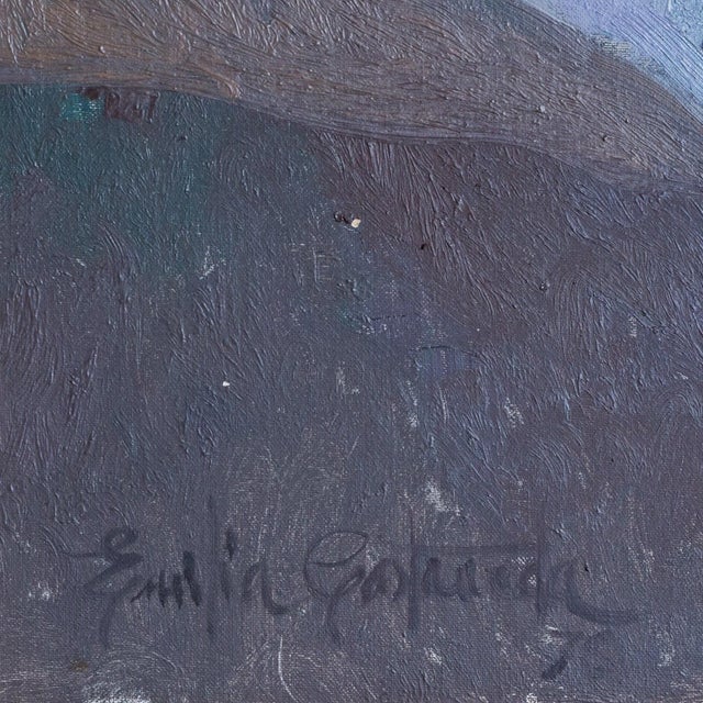 1970s Emilia Castañeda Martínez, Female Figure with Cat, 1970s, Oil on Canvas For Sale - Image 5 of 8