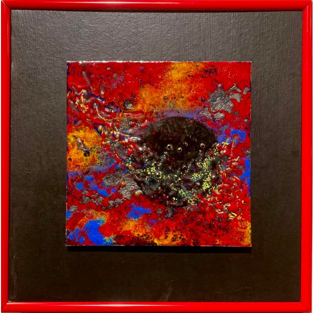 "Cosmic Explosion" Original Painting, Framed For Sale