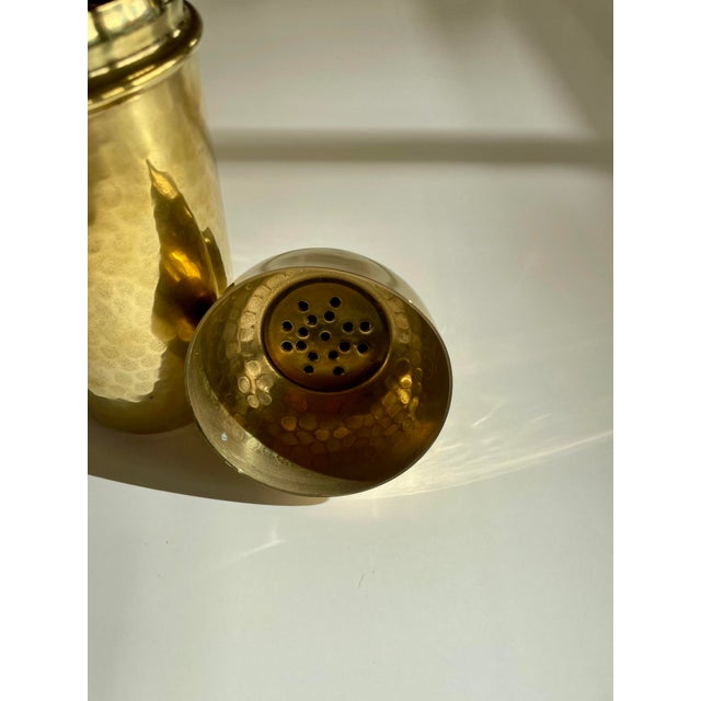 MCM Brass Cocktail Shaker in Hammered Finish, 1950s For Sale - Image 9 of 13