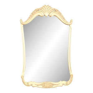 Romweber French Provincial Louis XV Cream Lacquered Wall Mirror, Circa 1960s