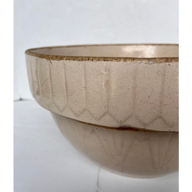 Antique 1930s Ruckel Pottery Picket Fence Stoneware Bowl For Sale - Image 9 of 9