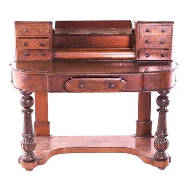 Antique Walnut Writing Desk, England For Sale - Image 4 of 4